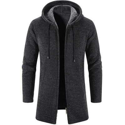 Jesper | Middellang fleece vest met capuchon