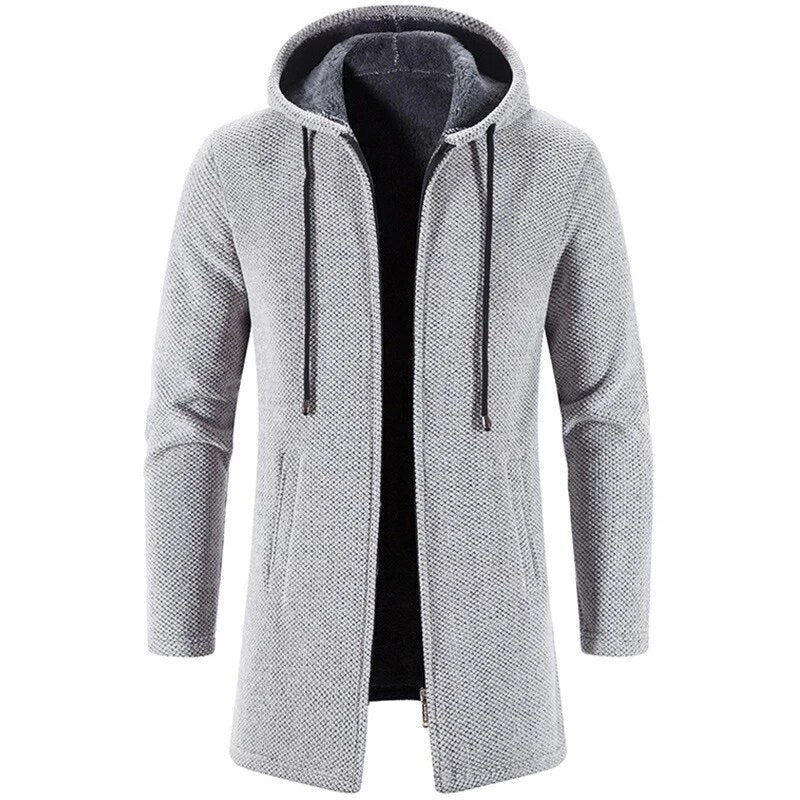 Jesper | Middellang fleece vest met capuchon