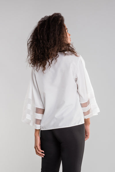 Flow Top | Mesh Panel Mouwen Los Pasvorm Top