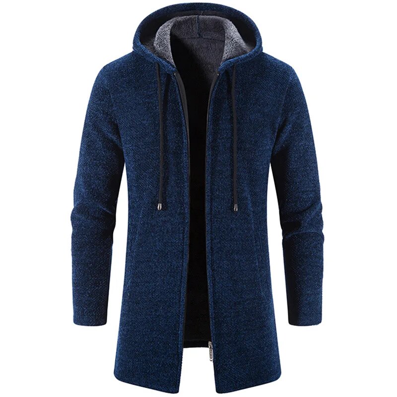 Jesper | Middellang fleece vest met capuchon