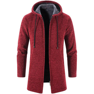 Jesper | Middellang fleece vest met capuchon