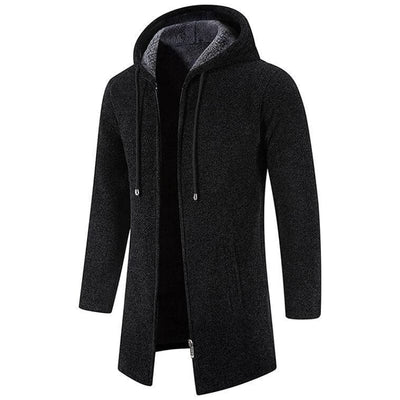 Jesper | Middellang fleece vest met capuchon