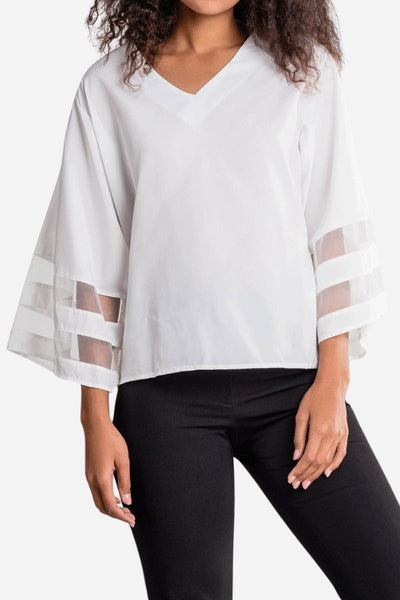 Flow Top | Mesh Panel Mouwen Los Pasvorm Top